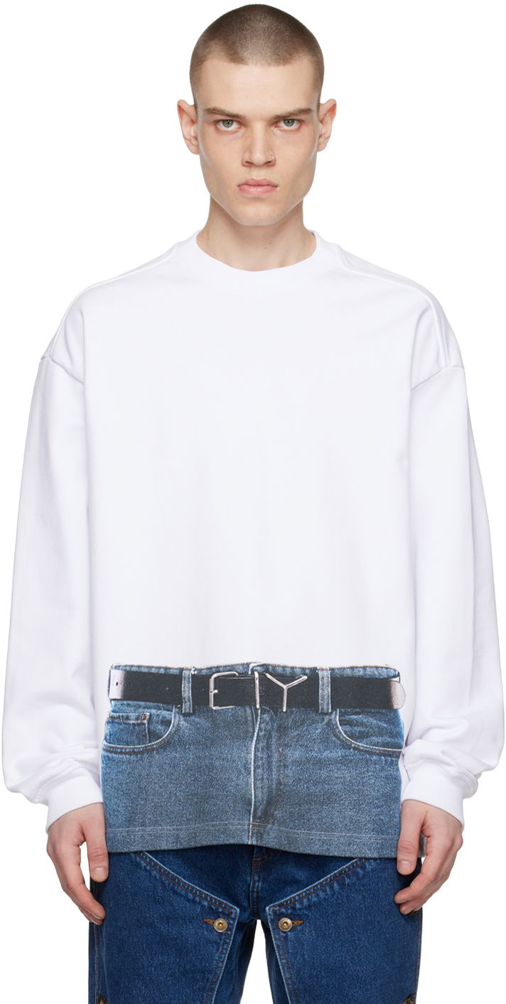 Sveter Y/PROJECT Jean Paul Gaultier Edition Printed Sweatshirt Biela | YPJPGSWEAT3-S24, 0
