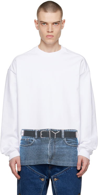 Sveter Y/PROJECT Jean Paul Gaultier Edition Printed Sweatshirt Biela | YPJPGSWEAT3-S24, 0