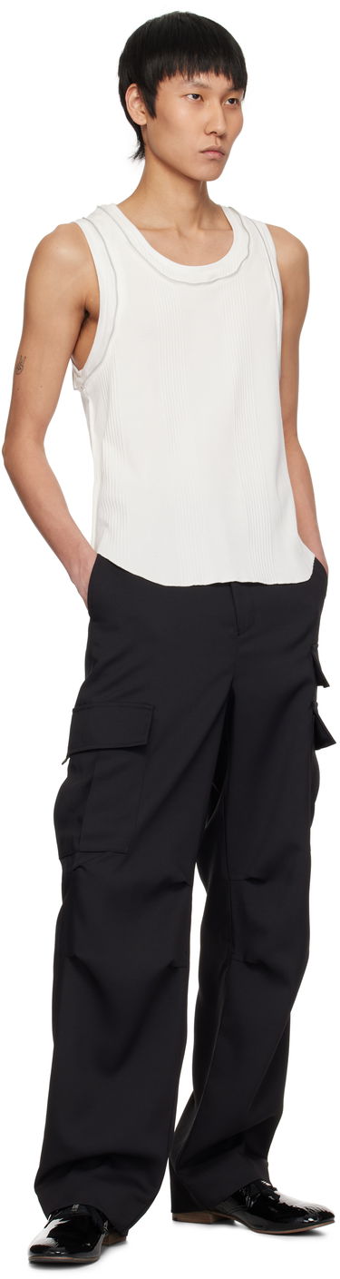 Tielko UNDERCOVER UNDERCOVER Ribbed Tank Top Biela | UC1E4803-1, 3