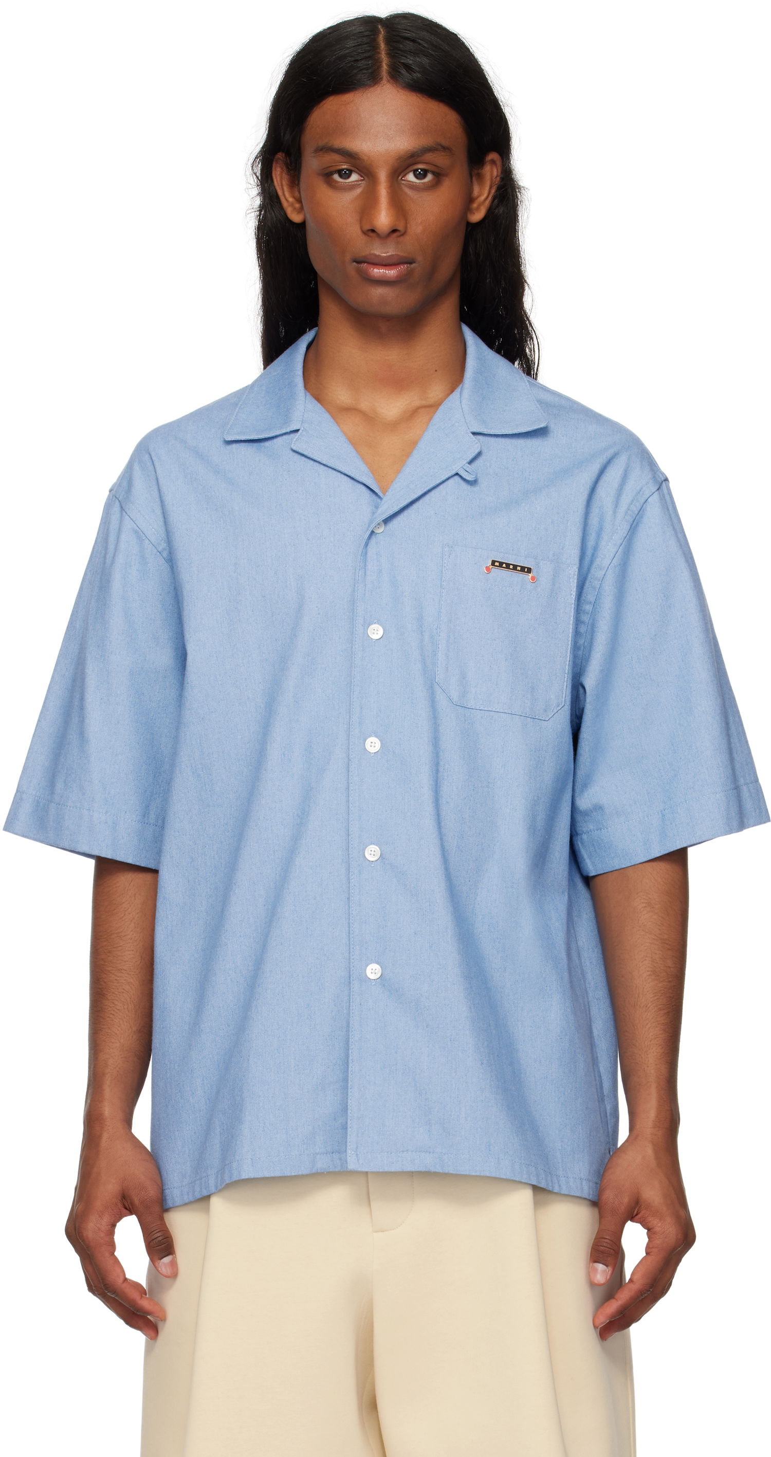 Košeľa Marni Marni Denim Bowling Shirt Modrá | CUJU0017A0 UTC476, 0