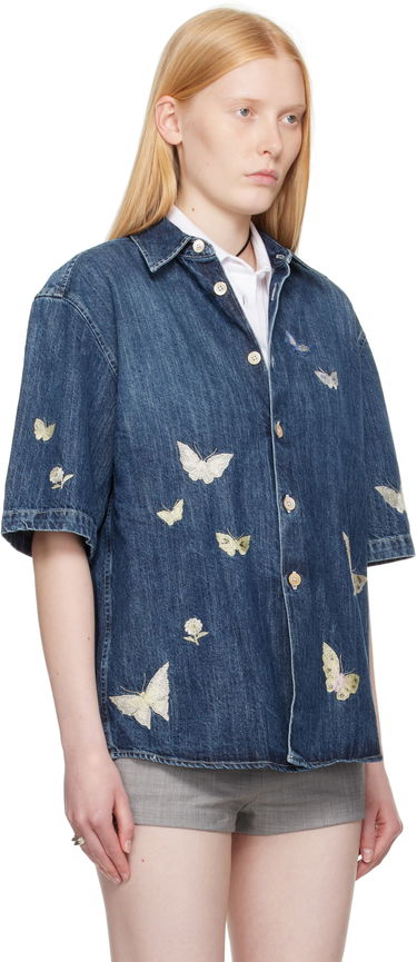 Košeľa OUR LEGACY Our Legacy Beyond Embroidered Denim Resort Shirt Modrá | M2252BB, 4