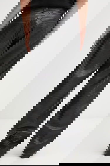 Nohavice Maison Margiela MM6 Maison Margiela Faux Leather Wide Leg Pants Čierna | SH2LA0045.M35455.900, 2