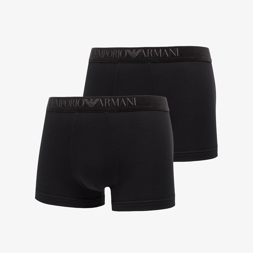 Boxerky Emporio Armani Bottom Trunk 2-Pack Black/ Black Čierna | EM000253AF15005MC005