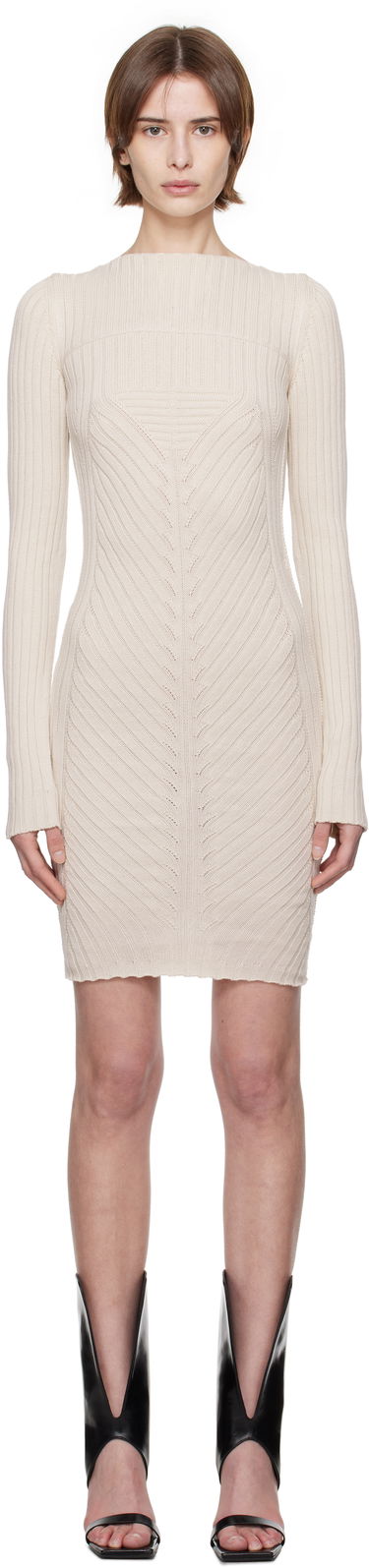 Šaty Rick Owens Rick Owens Hollywood Knit Mini Dress Béžová | RP01E7651 KEC, 0