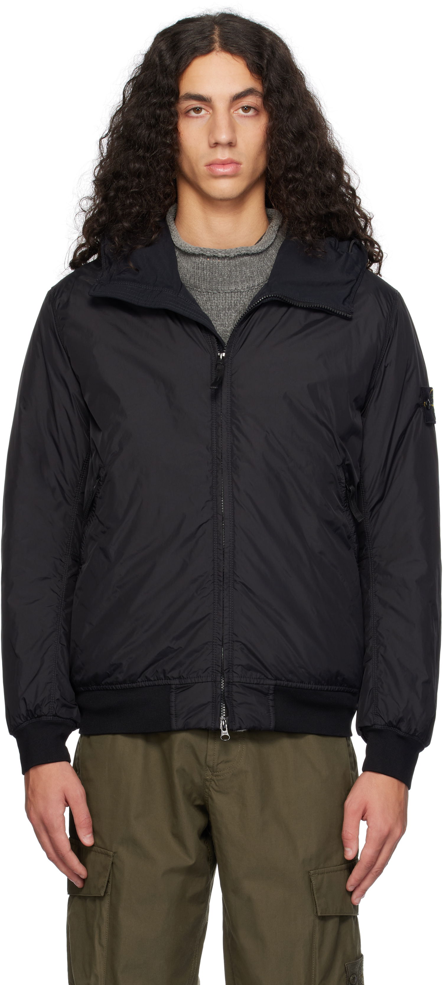 Bomber bunda Stone Island Crinkle Reps R-NY Bomber Jacket Čierna | 811540823, 0