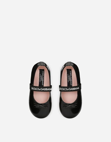 Tenisky a topánky Dolce & Gabbana Patent Leather Ballet Flats With Bow For First Steps Čierna | D20093A483180999, 3