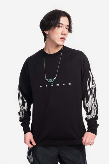 Tričko Stampd Long Sleeve T-shirt With Print Čierna | SLA.M3102LT, 0