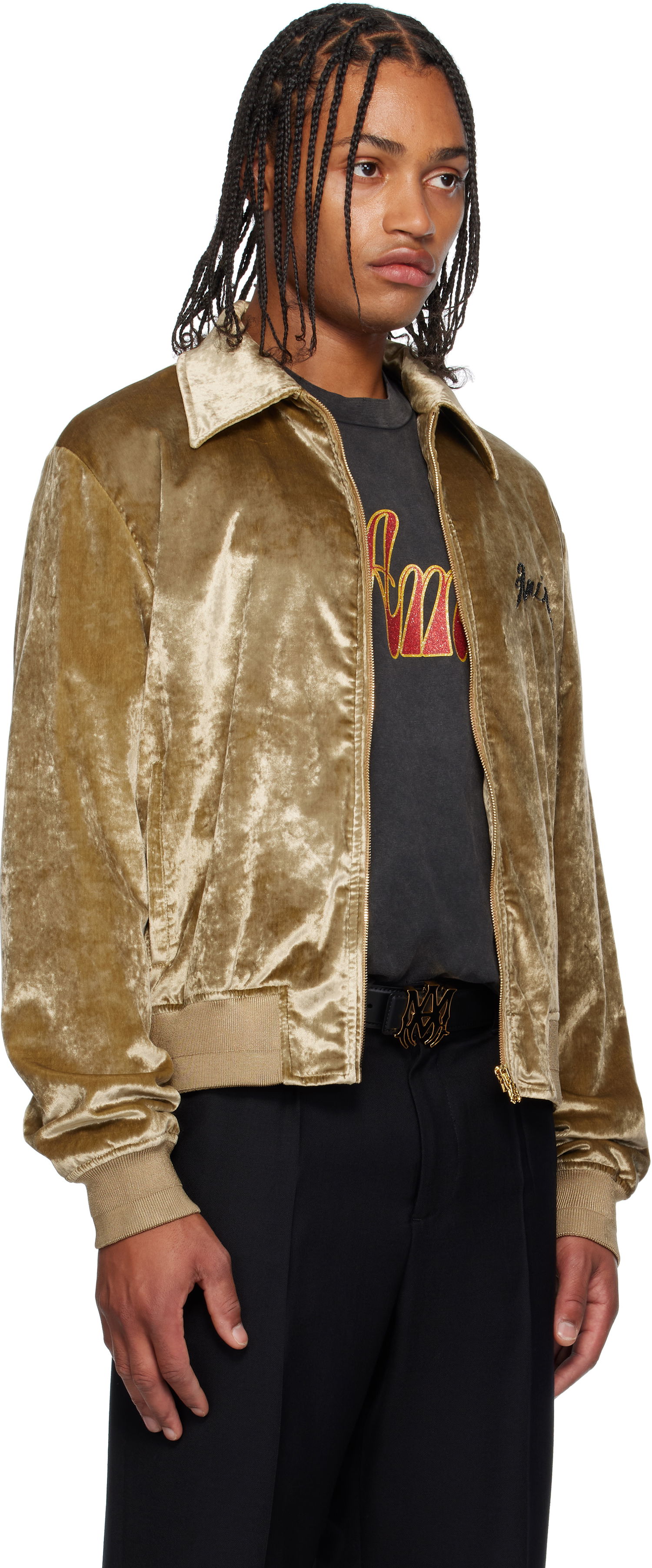 Bunda AMIRI AMIRI Dragon Velvet Jacket Béžová | AMOUBB1054, 1