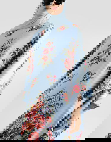 Šaty Dolce & Gabbana Dolce & Gabbana Flower Bouquet-print Long Charmeuse Dress Collection Rôznofarebný | F610QTFSA8PHC5ZO, 3