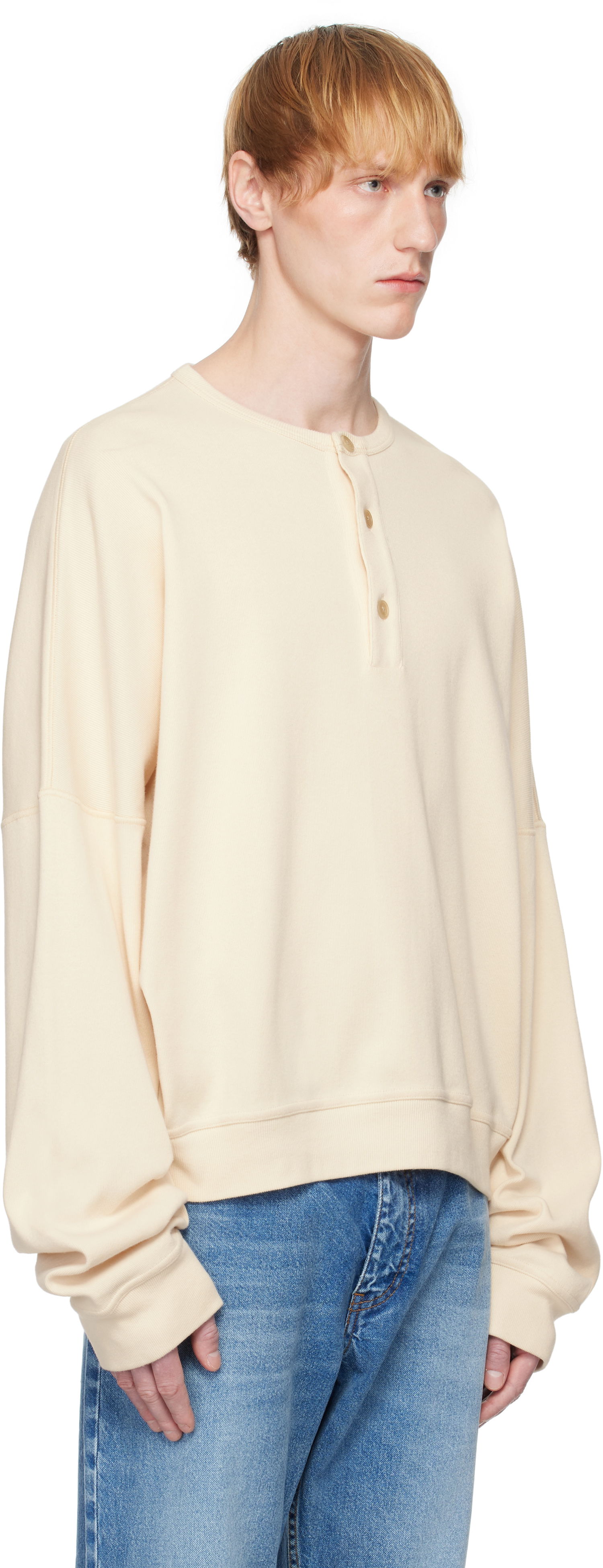 Mikina The Row The Row Greto Henley Sweatshirt Béžová | 945-K660, 1