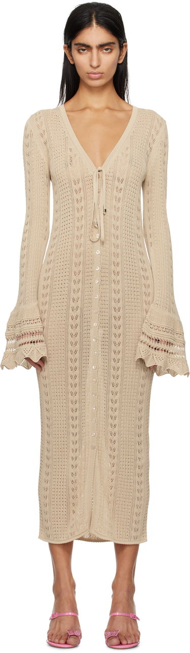 Šaty Blumarine Knit Midi Dress Béžová | P422A452A, 0