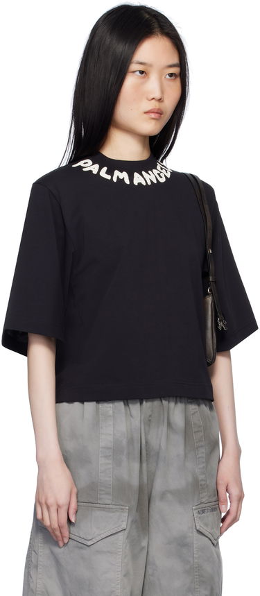 Tričko Palm Angels Cropped Logo T-Shirt Čierna | PWAA020S25JER0031003, 1