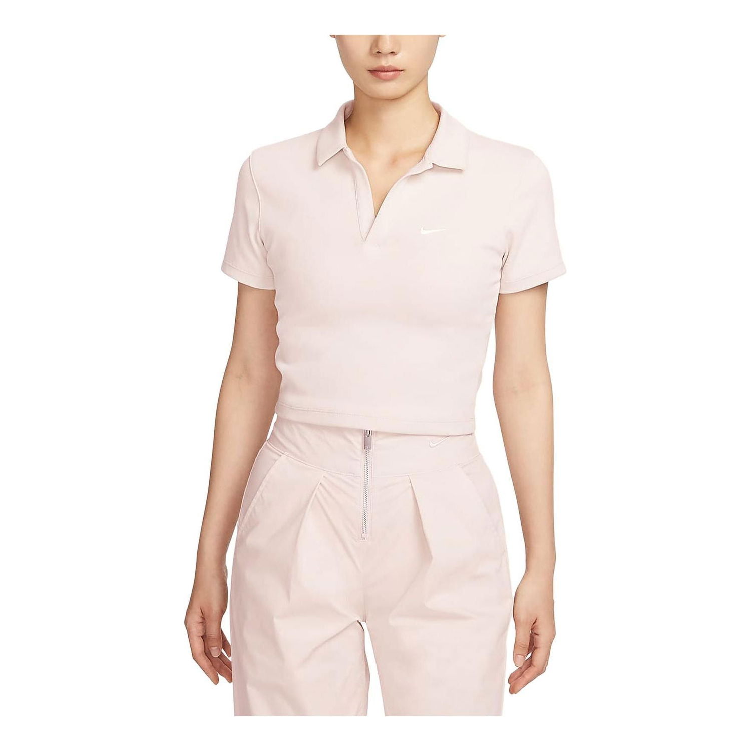 Polo tričko Nike Sportswear Essential Crop Polo Shirt Ružová | DV7885-104, 0