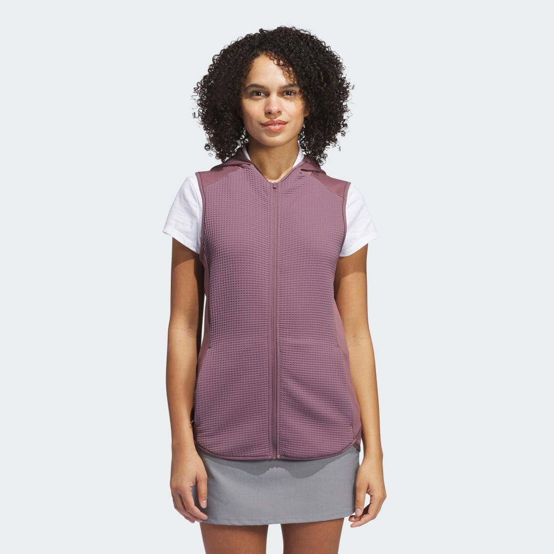 Vesta adidas Performance Ultimate365 COLD.RDY Full Zip Hooded Golf Vest Fialová | IS9736, 0