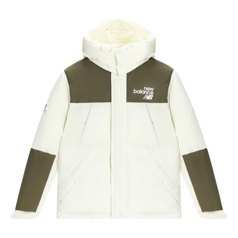 Prešívaná bunda New Balance Hooded Down Jacket Biela | AMJ24377-CIC