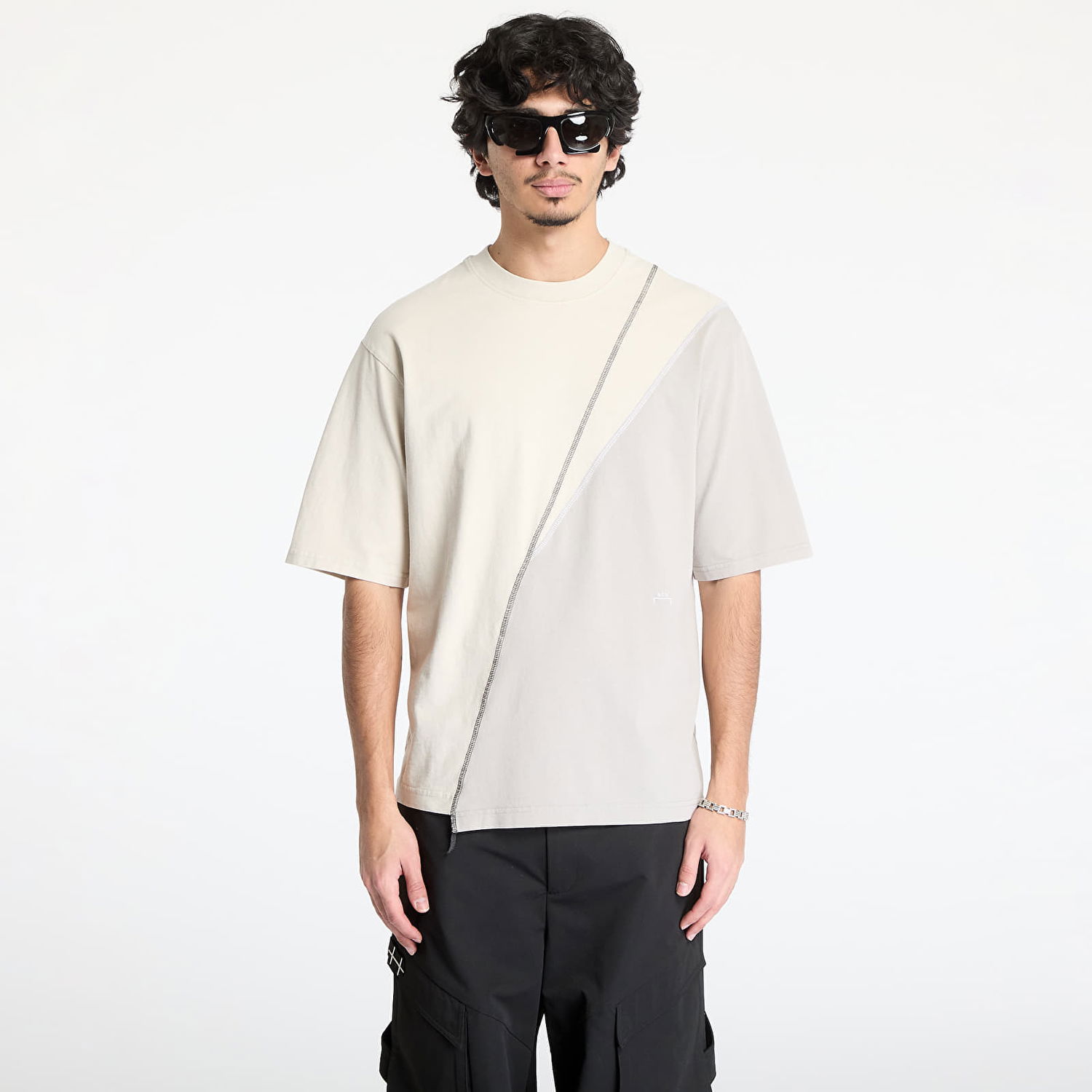 Tričko A-COLD-WALL* A-COLD-WALL* Spliced T-Shirt Béžová | ACWMTS211 Beige, 0