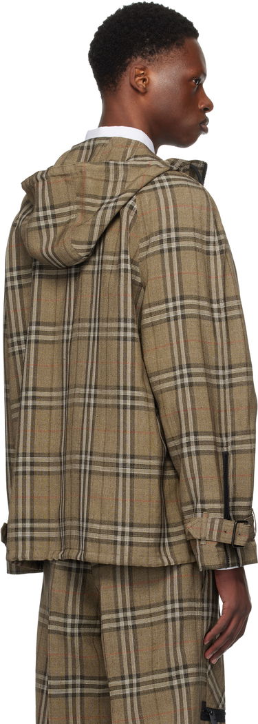 Bunda Burberry Burberry Check Silk Blend Hooded Jacket Hnedá | 8108324, 2