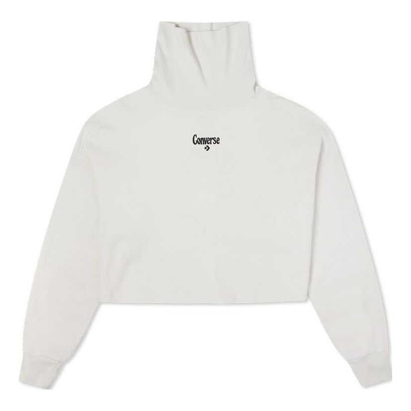 Sveter Converse High Neck Mock Crop Sweatshirt Biela | 10022736-A03