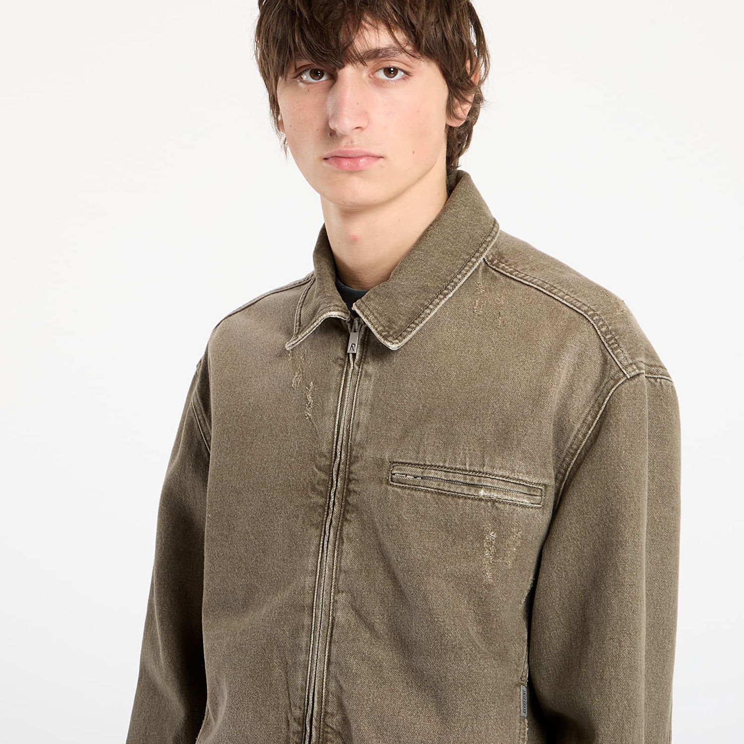Bunda Represent Clo REPRESENT Washed Collared Denim Jacket Hnedá | MLM100336-59, 1