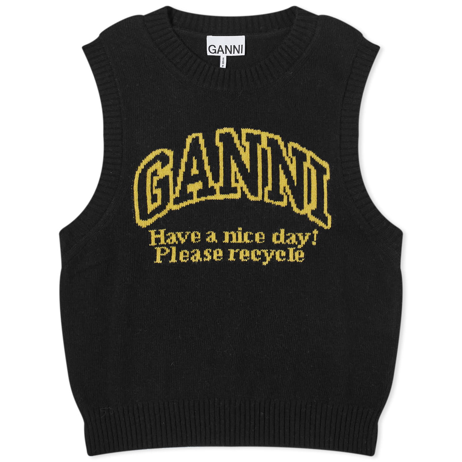 Sveter GANNI Graphic O-Neck Vest Čierna | K2091-99, 0