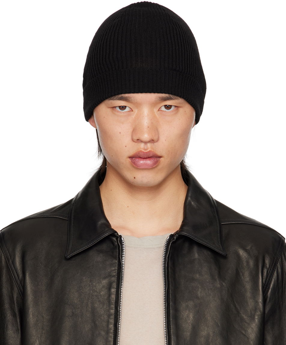 Kulicha Rick Owens Black Porterville Ribbed Beanie Čierna | RU02D6495 RIBM, 0