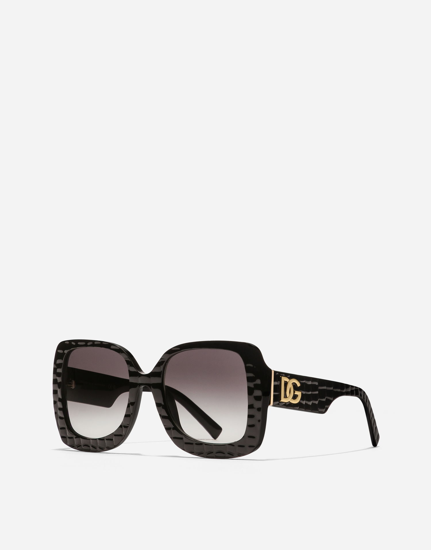 Slnečné okuliare Dolce & Gabbana Oversized Square Crossed Textured Gradient Sunglasses Čierna | VG4513VP88G9V000, 1