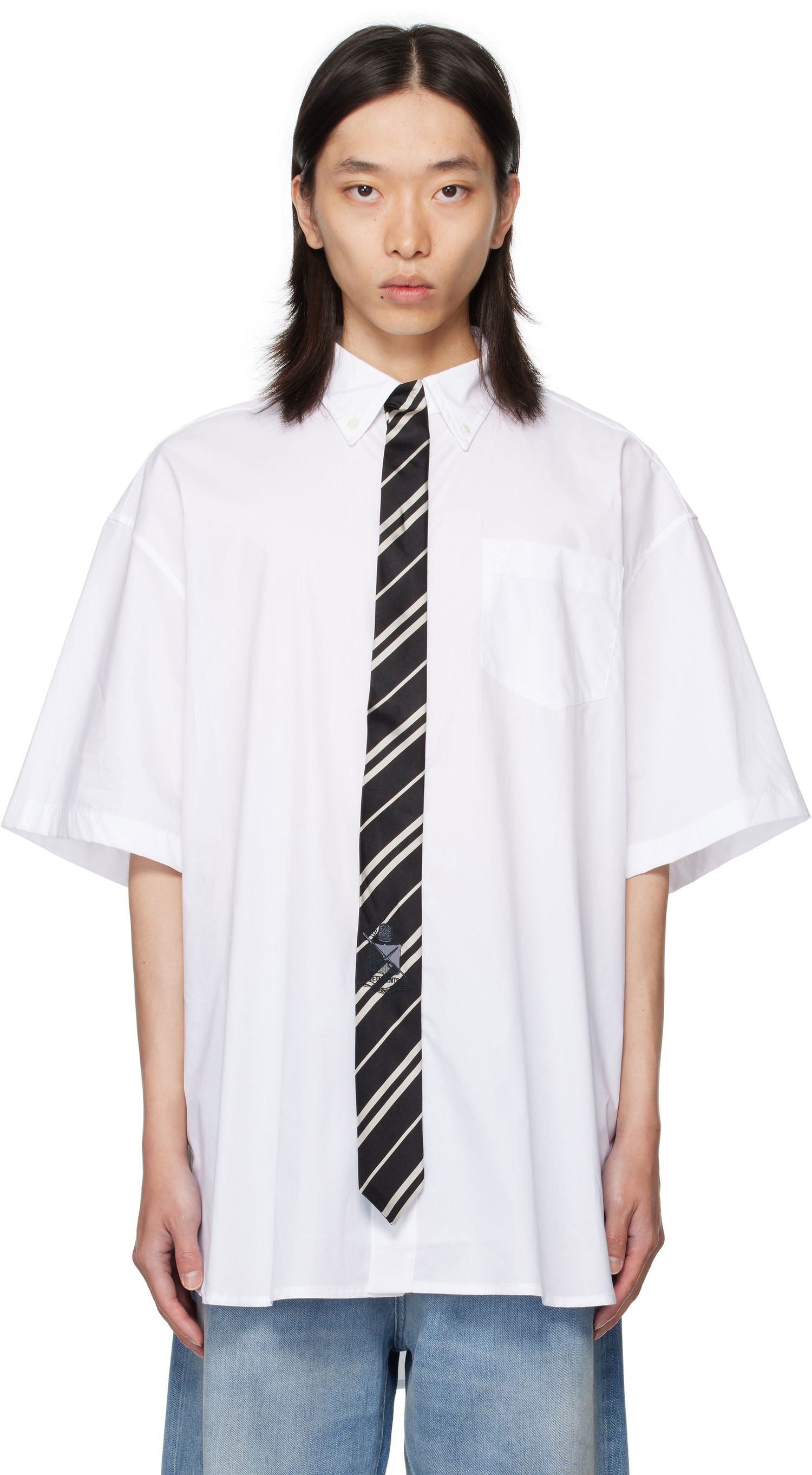 Košeľa VETEMENTS Vetements Tie Short-Sleeve Shirt Biela | UH76SH250W, 0