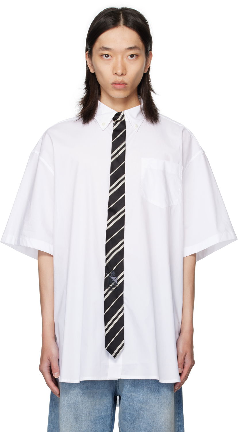 Košeľa VETEMENTS Vetements Tie Short-Sleeve Shirt Biela | UH76SH250W