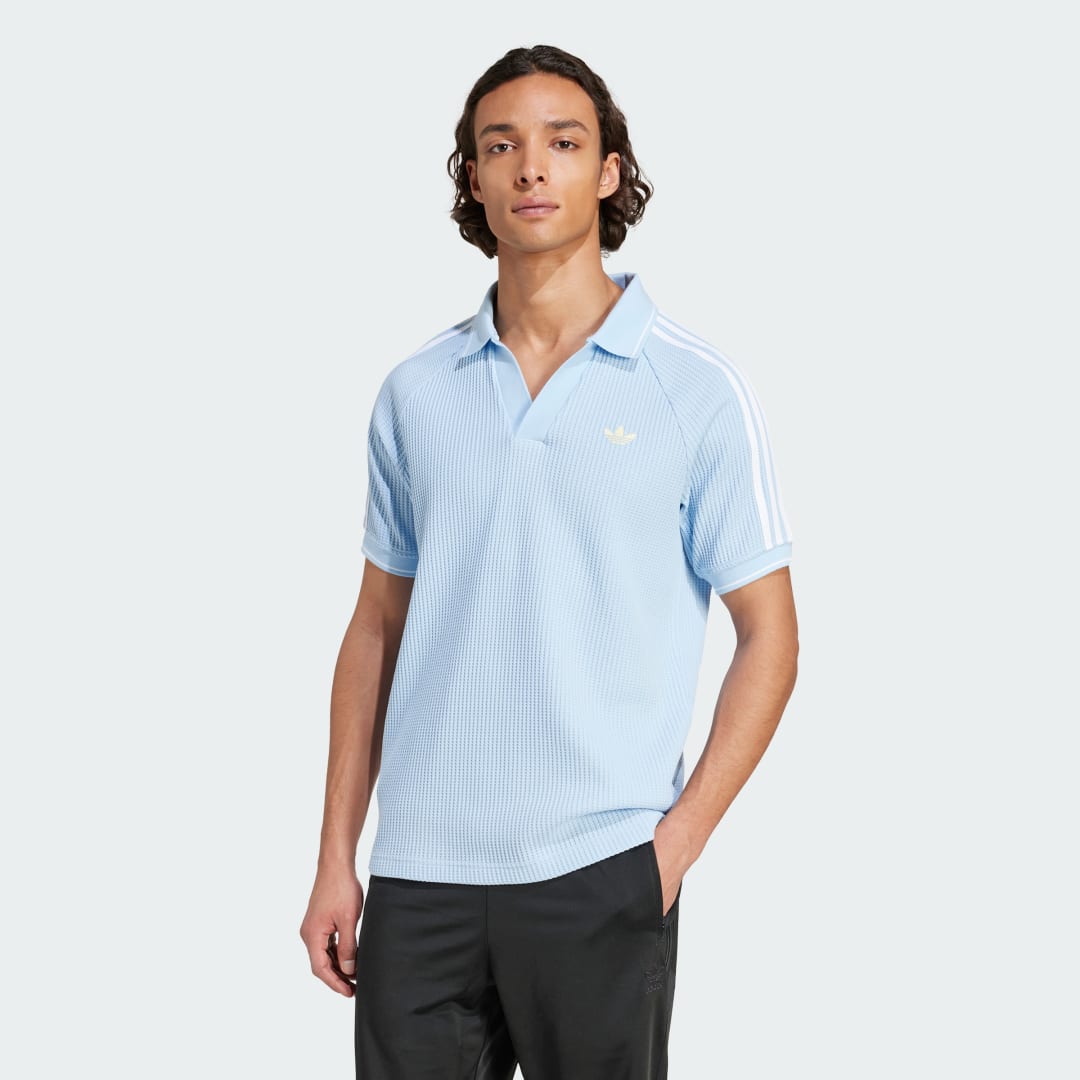 Polo tričko adidas Originals Waffle Knit Polo Shirt Modrá | KC0690, 0