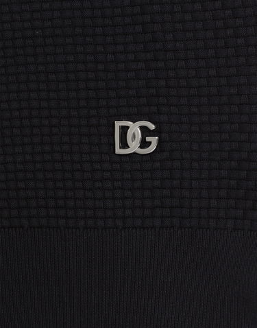 Polo tričko Dolce & Gabbana Textured Cotton Polo Shirt Navy | GXZ02TJBCGFB0665, 3