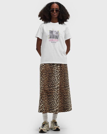 Tričko GANNI Kittens Relaxed T-Shirt With Print Biela | T4060-151, 1