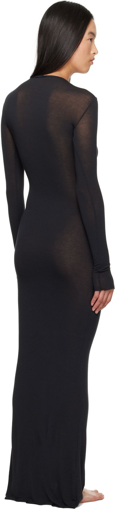 Šaty SKIMS SKIMS Sheer Modal Maxi Dress Čierna | DR-DRS-6147W, 2