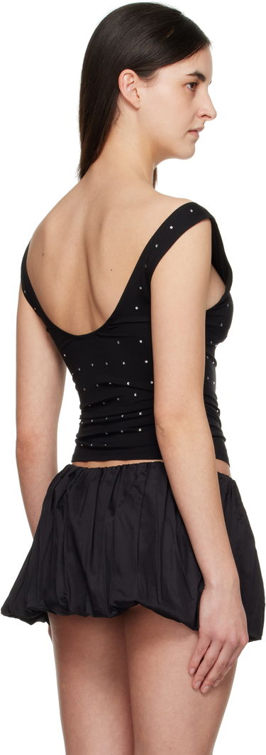 Sukňa Miaou Miaou Lani Crystal-Embellished Jersey Top Čierna | 7114TJRBLK, 2