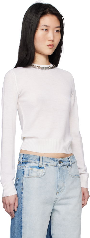 Sveter Stella McCartney Stella McCartney Falabella Chain Fine Knit Sweater Biela | 6K09683S2560, 1