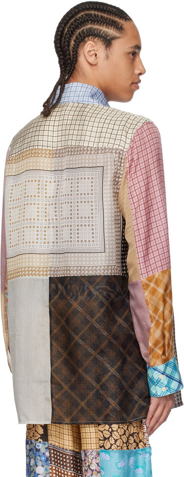 Košeľa Marine Serre Marine Serre Regenerated Silk Patchwork Lapel Collar Shirt Rôznofarebný | USI031A UWOV0028, 2