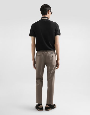 Polo tričko Dolce & Gabbana Dolce & Gabbana Jersey Polo Shirt with Beige Trim Čierna | G8SW8THU7VDN0000, 2