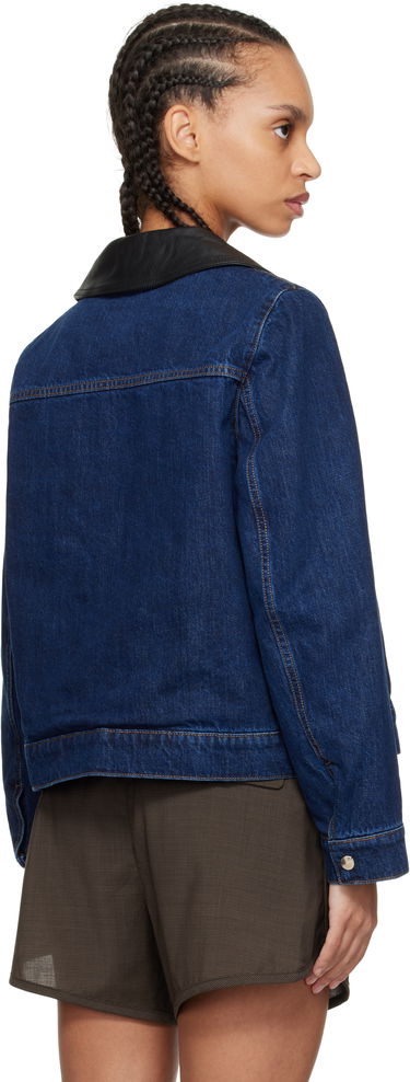 Bunda Wales Bonner Wales Bonner Denim Jacket with Faux Leather Collar Modrá | WS25DE14-DE01-599, 2