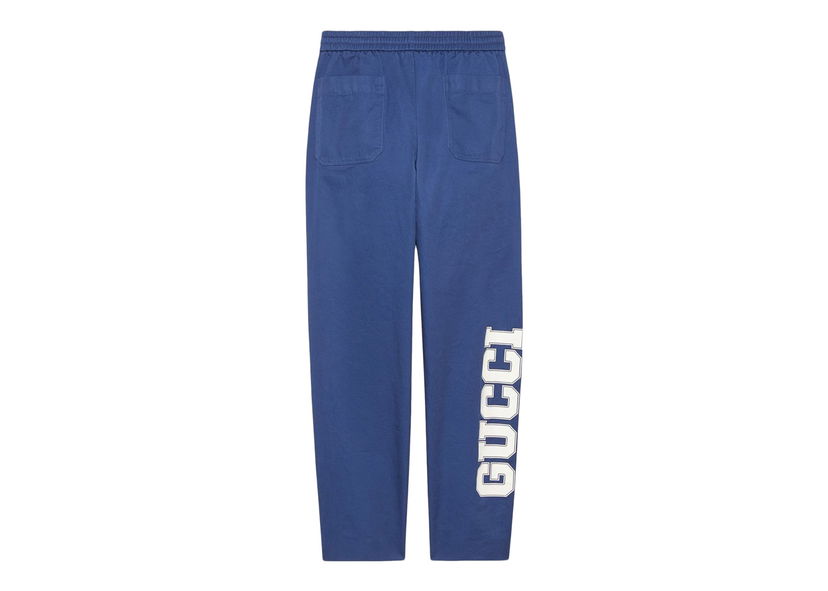 Tepláky Gucci Logo-Print Drawstring Track Pants Blue Navy | 694110 Z8A0M 4307