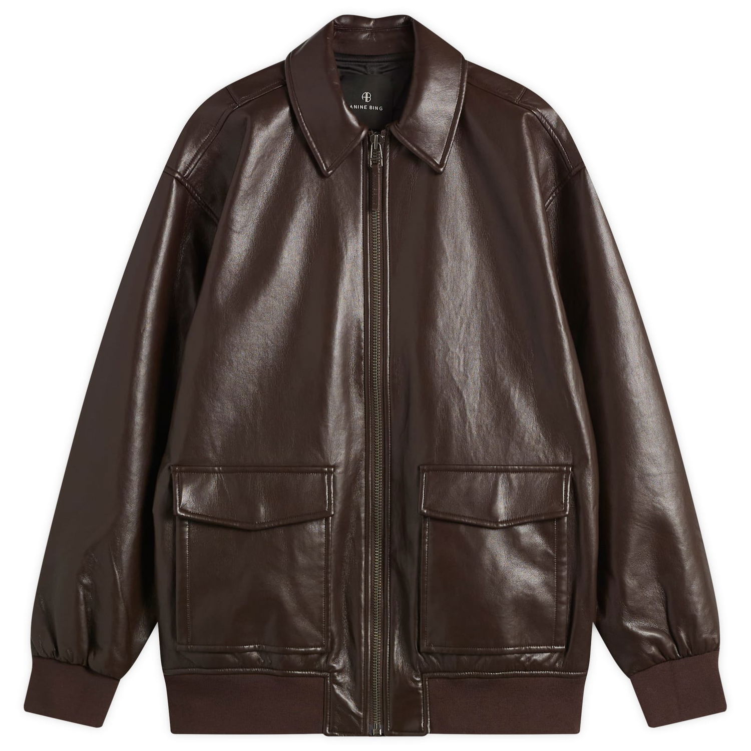 Bomber bunda Anine Bing Anine Bing Kelanie Leather Bomber Jacket Hnedá | A-01-7185-BWN43, 1