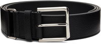 Grained Leather Buckle Belt