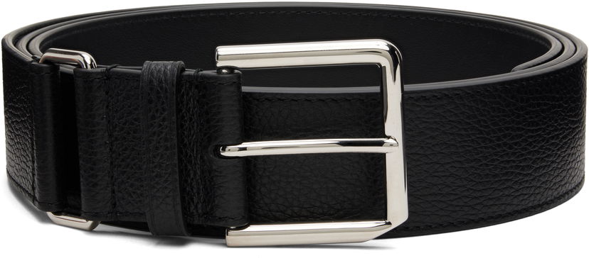 Opasok Givenchy Grained Leather Buckle Belt Čierna | BK407HK18A001