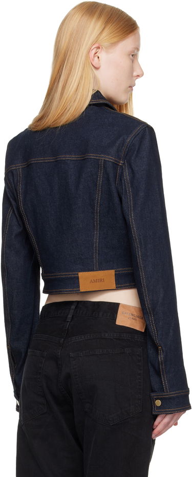 Bunda AMIRI AMIRI Zip Up Cropped Denim Jacket Modrá | AWDNWJ1007, 2