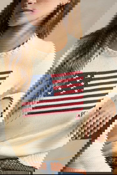 Sveter Polo by Ralph Lauren Polo Ralph Lauren Flag Cotton Sweater Biela | 211896939, 3