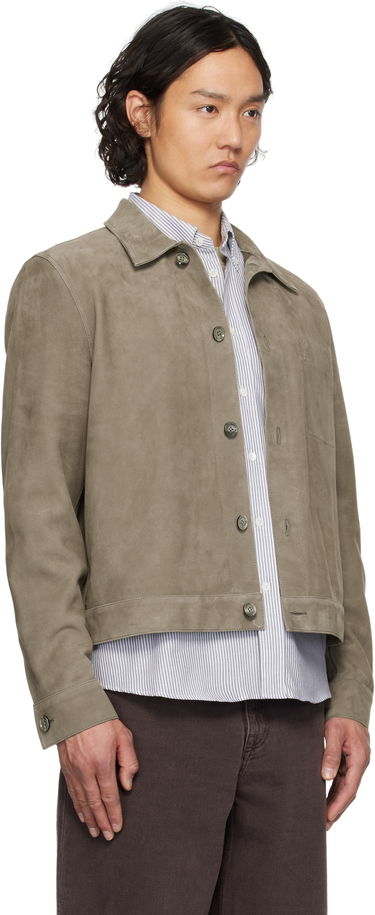 Bunda AMI AMI Paris Buttoned Suede Jacket Šedá | HJK243.LH0054, 1