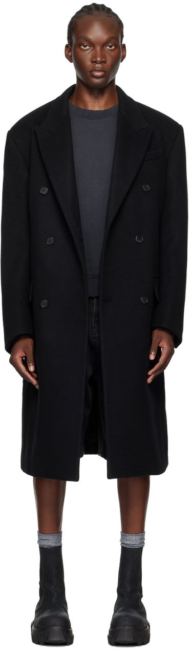 Kabáty We11done Double-Breasted Wool Coat Čierna | WD-CT2-24-068-M-BK, 0