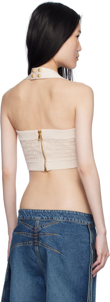 Tielko Balmain Labyrinth Monogram Tank Top Béžová | EF1AA025KI02, 2