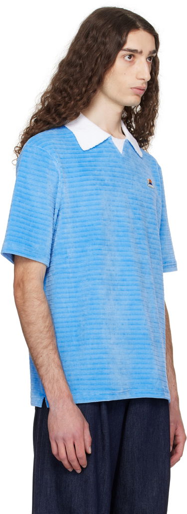 Polo tričko Casablanca Casablanca Velour Stripe Polo Modrá | MPF25-JTP-383-01, 1