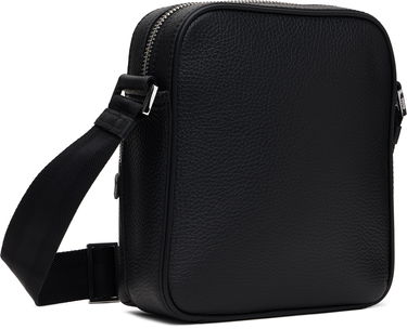 Taška cez rameno BOSS Reporter bag in Italian leather with embossed logo Čierna | 50529288, 3