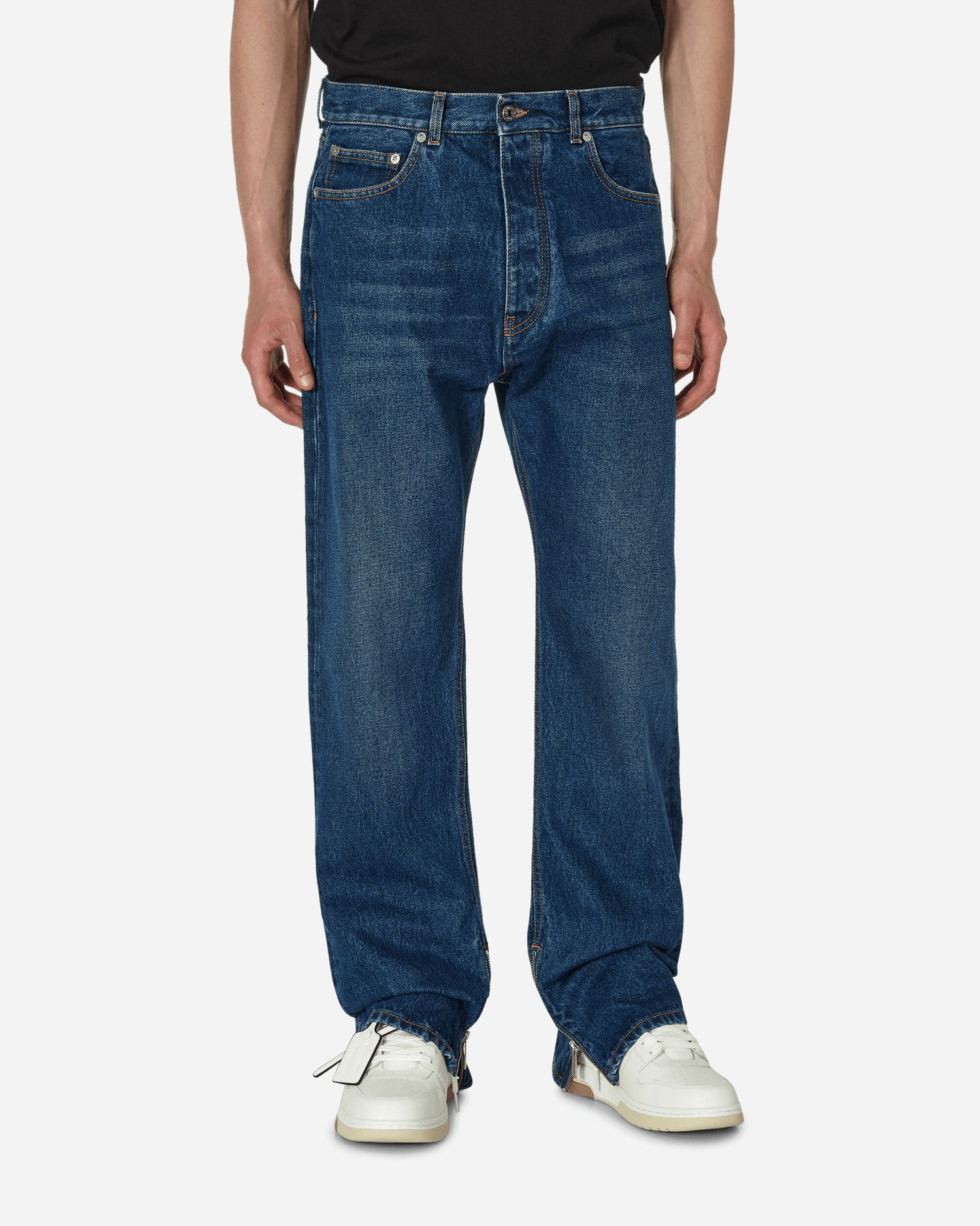 Džínsy Off-White Arrow Tab Zip Skate Jeans Medium Blue Modrá | OMYA177F23DEN002 4400, 1