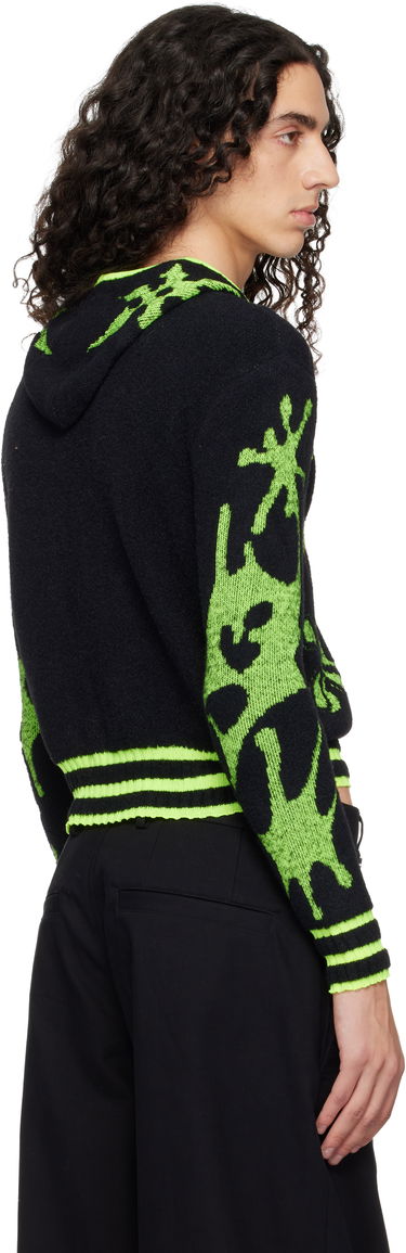 Mikina Chopova Lowena Cartoon Knit Full-Zip Hoodie Čierna | 5257, 2